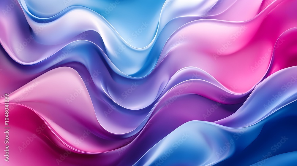 Vivid flowing wave patterns blending blue pink and purple into a seamless abstract scene Vivid flowing wave patterns blending blue pink and purple into a seamless abstract scene