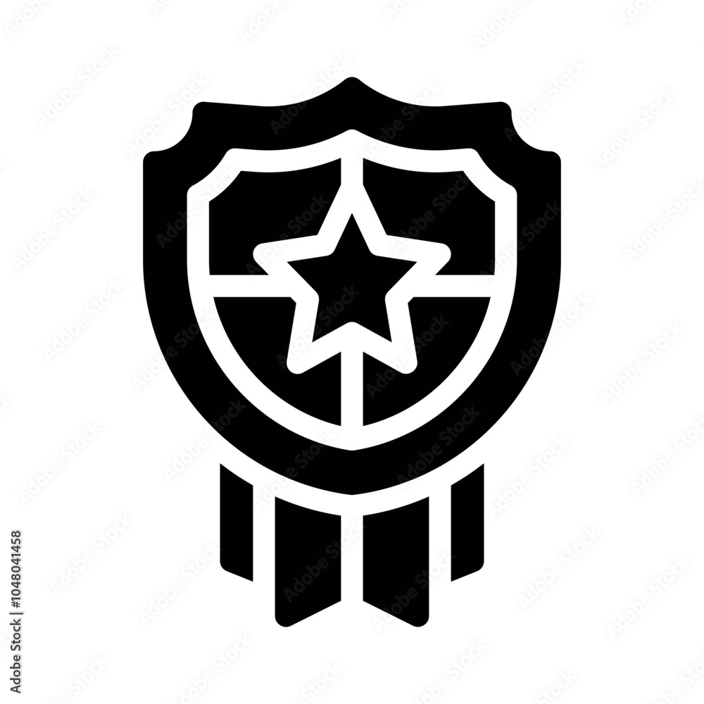 Badge Ribbon glyph icon Badge Ribbon glyph icon