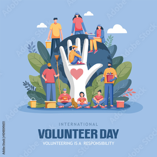 vworld International Volunteer day wishes. abstract vector illustration design photo