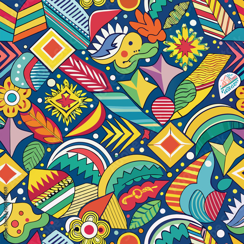 Modern Seamless Abstract Pattern Vector Art, Colorful Abstract Seamless Pattern