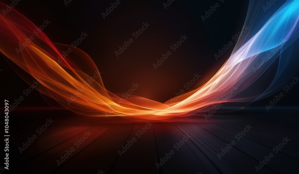 Obraz premium abstract background with colorful lines and lights on a dark background