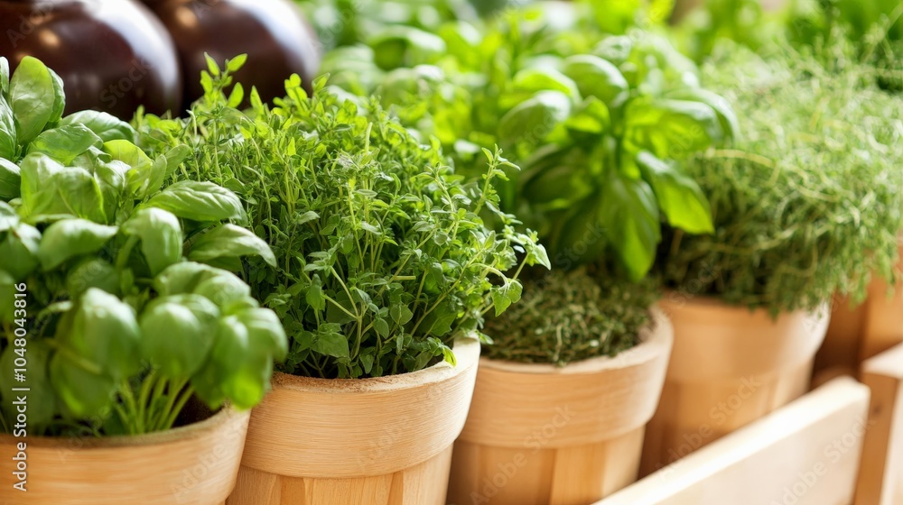 Fresh Herbs and Spices Market Scene Fresh Herbs and Spices Market Scene