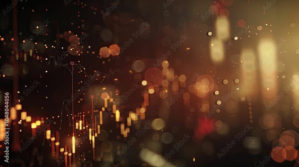 Fototapeta premium Abstract background with orange and gold lights.