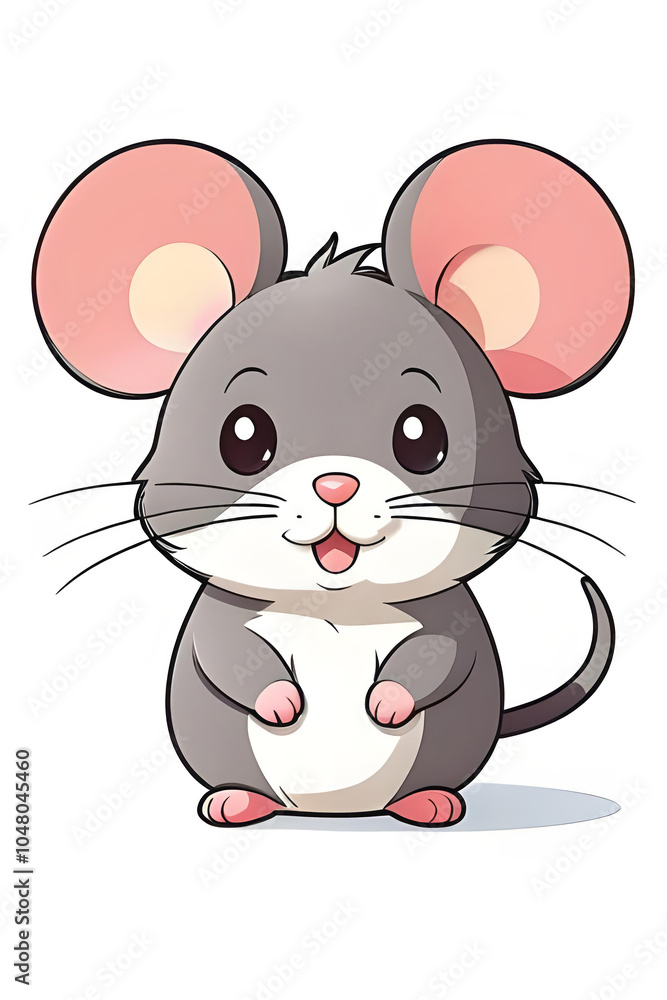 Funny mouse. On a light background. Imitation of painting. Stylized illustration. Funny mouse. On a light background. Imitation of painting. Stylized illustration.