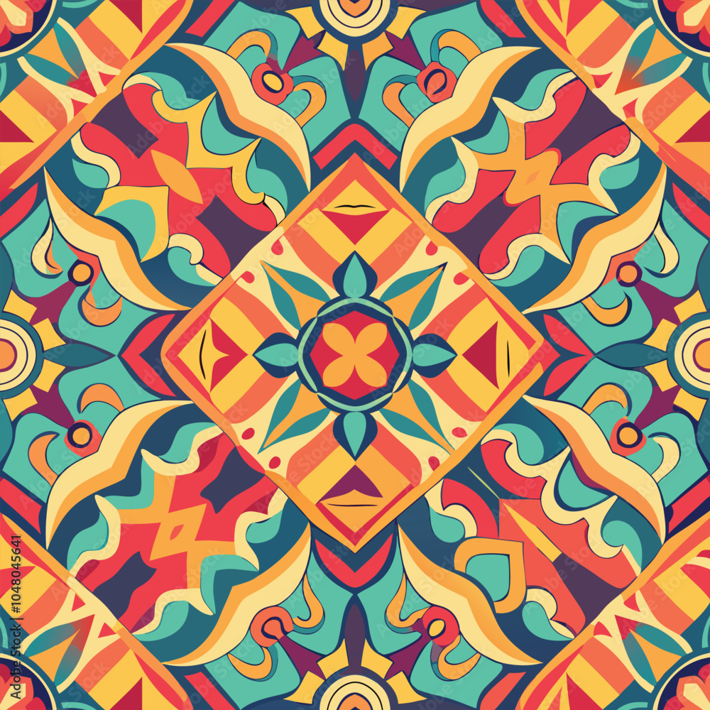 Fototapeta premium Colorful Abstract Seamless Pattern Vector illustration Design