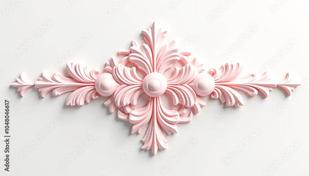 Obraz premium Classic pink ornament design isolated on white background