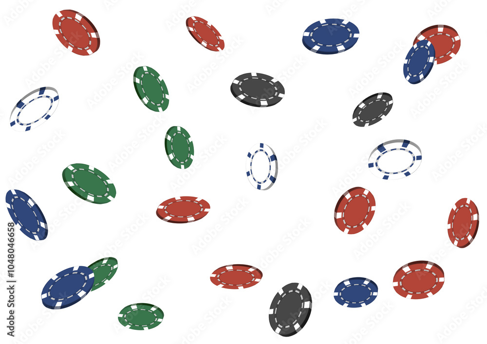 Obraz premium 散らばったカジノのチップ