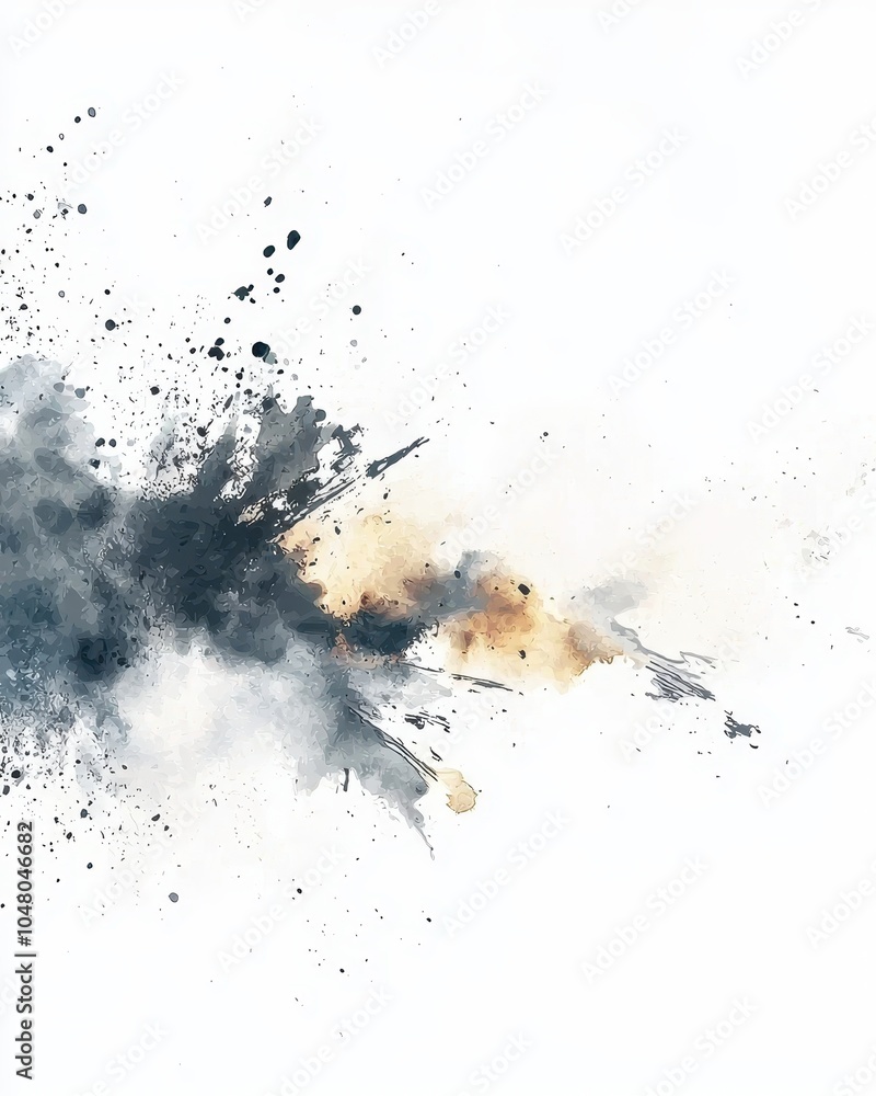 Abstract Watercolor Splash on White Background Abstract Watercolor Splash on White Background