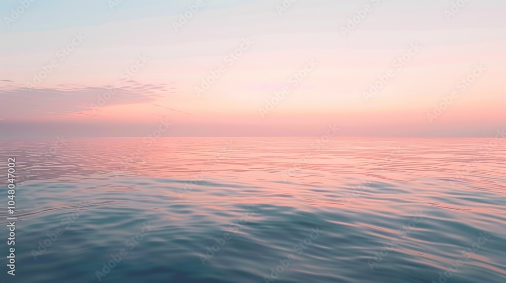 Obraz premium A Soft Pink Sunset Reflecting On Rippling Water