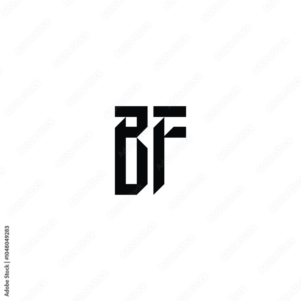 Fototapeta premium BF monogram logo design letter text name symbol monochrome logotype alphabet character simple logo