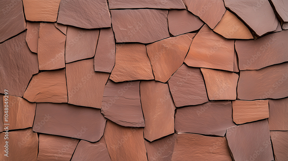 A close-up image of a wall made of brown, irregular-shaped stones. A close-up image of a wall made of brown, irregular-shaped stones.