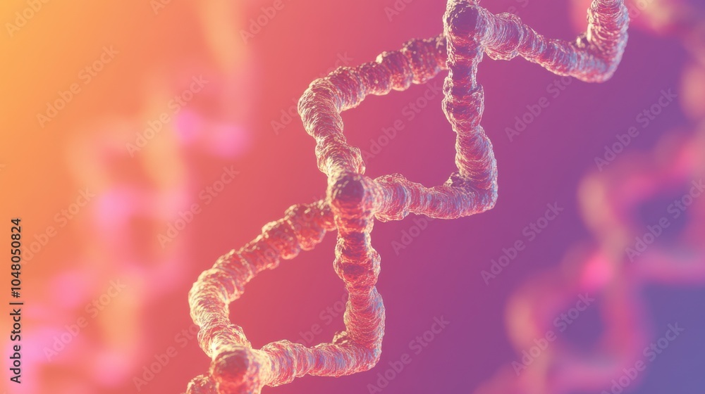 3D rendering of DNA double helix structure on colorful background, representation of genetics 3D rendering of DNA double helix structure on colorful background, representation of genetics
