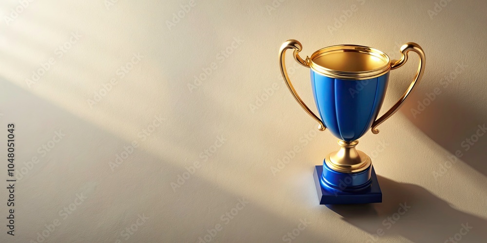 Minimalist Winner Trophy Design: Blue and Gold Champion Trophy for Celebrating Achievement in Sports and Competitions Minimalist Winner Trophy Design: Blue and Gold Champion Trophy for Celebrating Achievement in Sports and Competitions