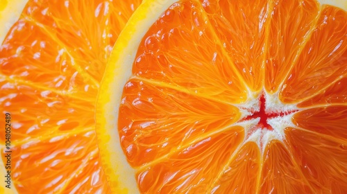 Freshly Cut Orange Macro Shot Detail