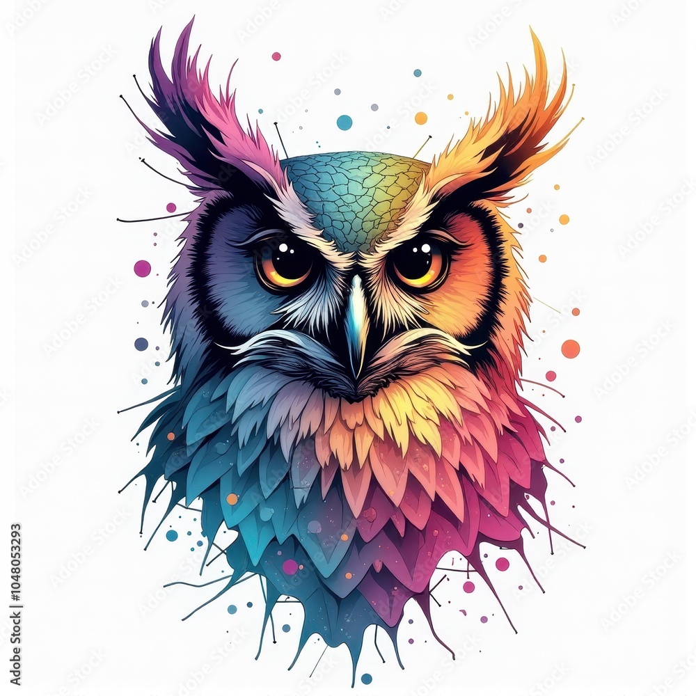 Owl made of colorful shattered glass Owl made of colorful shattered glass