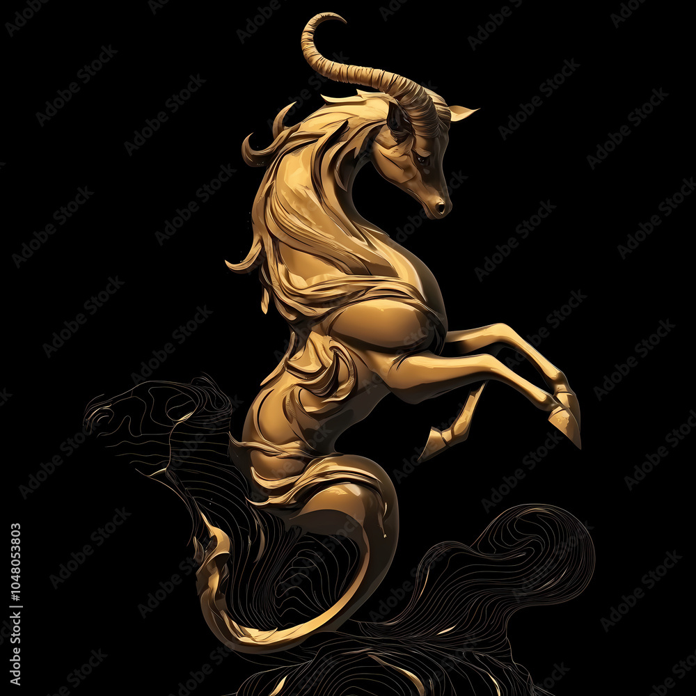 A majestic goat symbol representing the Capricorn zodiac, with sturdy horns and a focused gaze, symbolizing ambition, resilience, and determination amidst a winter landscape. A majestic goat symbol representing the Capricorn zodiac, with sturdy horns and a focused gaze, symbolizing ambition, resilience, and determination amidst a winter landscape.