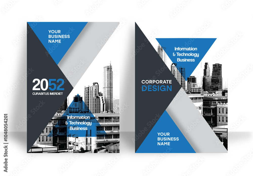 Blue and Black Book Cover Layout Stock Template | Adobe Stock