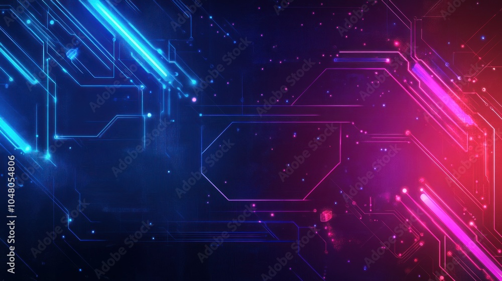 Background gaming abstract neon sci-fi themes cyberpunk red blue glowing dynamic technology wallpaper AI generated image Background gaming abstract neon sci-fi themes cyberpunk red blue glowing dynamic technology wallpaper AI generated image