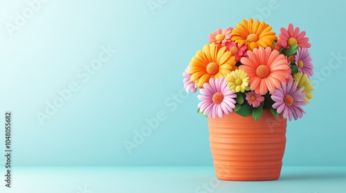 Wallpaper Mural Colorful flower arrangement in a pot Torontodigital.ca