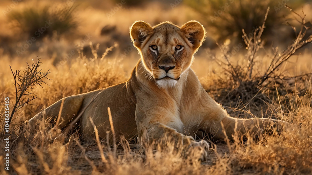 Lion stretching African savanna Wildlife photography Background Lion stretching African savanna Wildlife photography Background