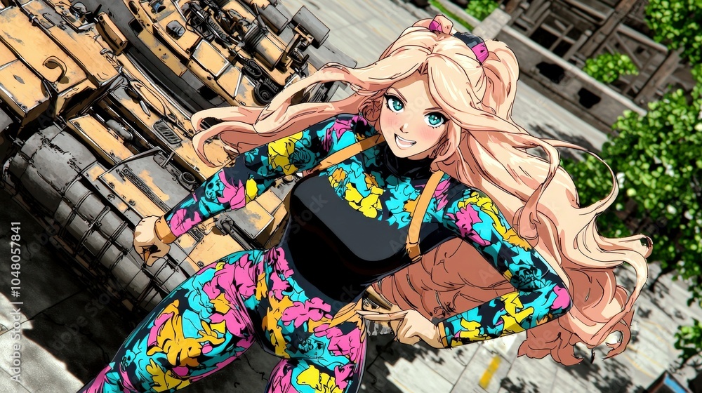 Obraz premium Bright Watercolor Portrait of a Young Woman