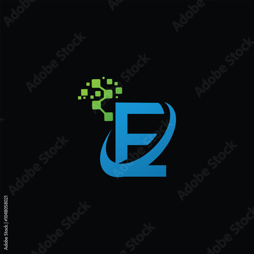 letter E tech logo design template, E tech logo, E technology vector