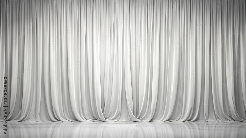 Fototapeta premium Textured white background curtain backdrop reflected