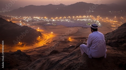 Praying at Mount Arafat During Day of Arafah