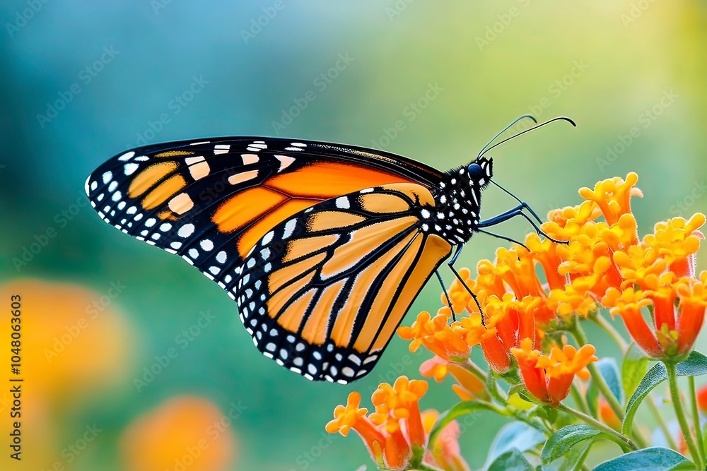 Obraz premium One Monarch Butterfly with generative ai