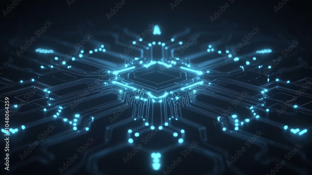 Obraz premium A vibrant logo symbolizes artificial intelligence, crafted from intricate electric line circuitry, showcasing Crimea's growing tech landscape and future potential.