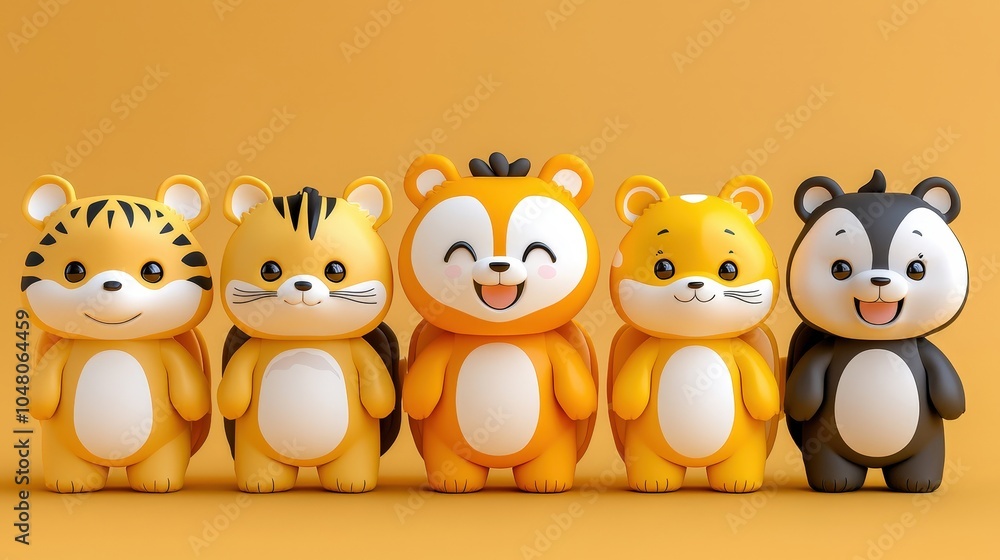 Obraz premium A delightful array of children's backpacks showcases various adorable animal designs, perfect for young kids heading to school or on adventures with bright colors