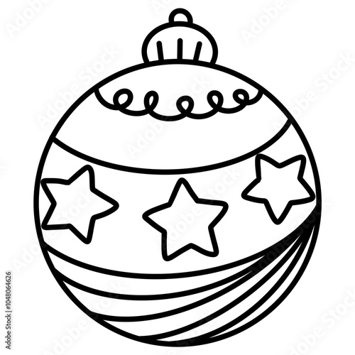 Christmas ball ornament doodle outline cartoon