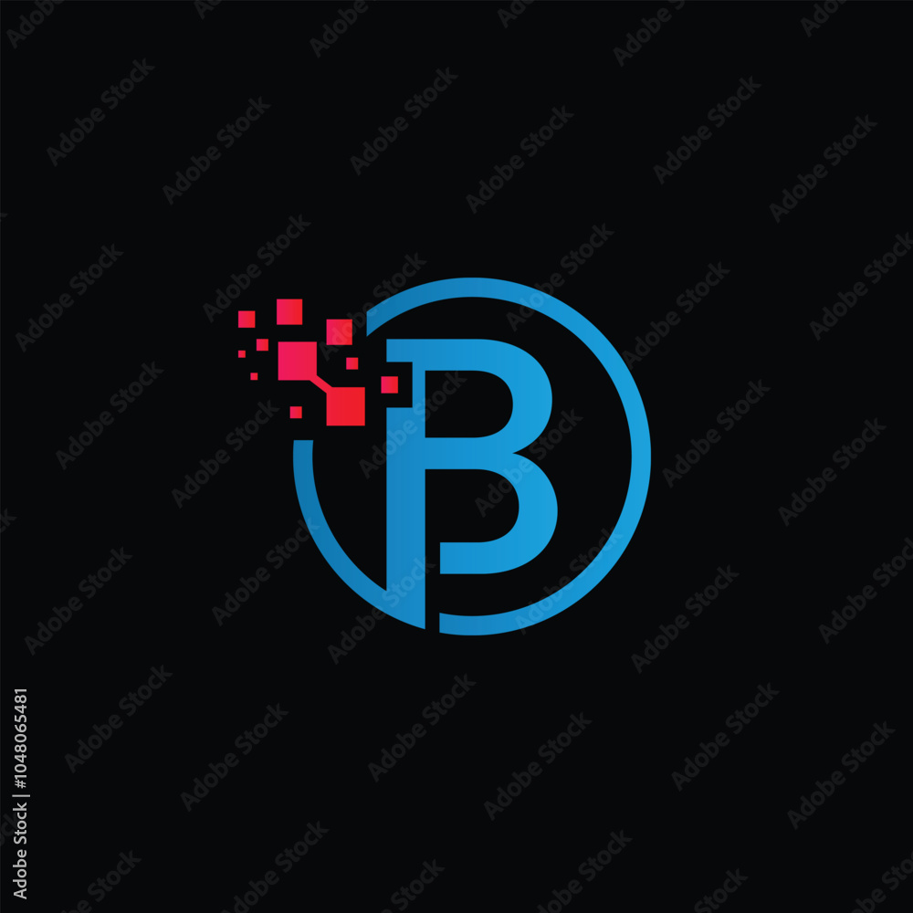 Obraz premium letter B tech logo design template, B tech logo, B technology vector