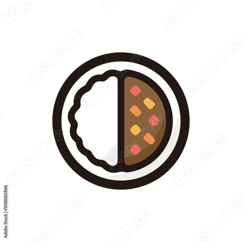 Japanese curry outline icon for graphic design, apps and websites