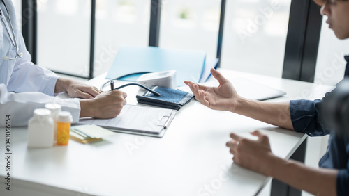 Medical Consultation Doctor Discussing Medication with Patient