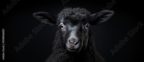 Black Sheep Portrait with Curious Eyes