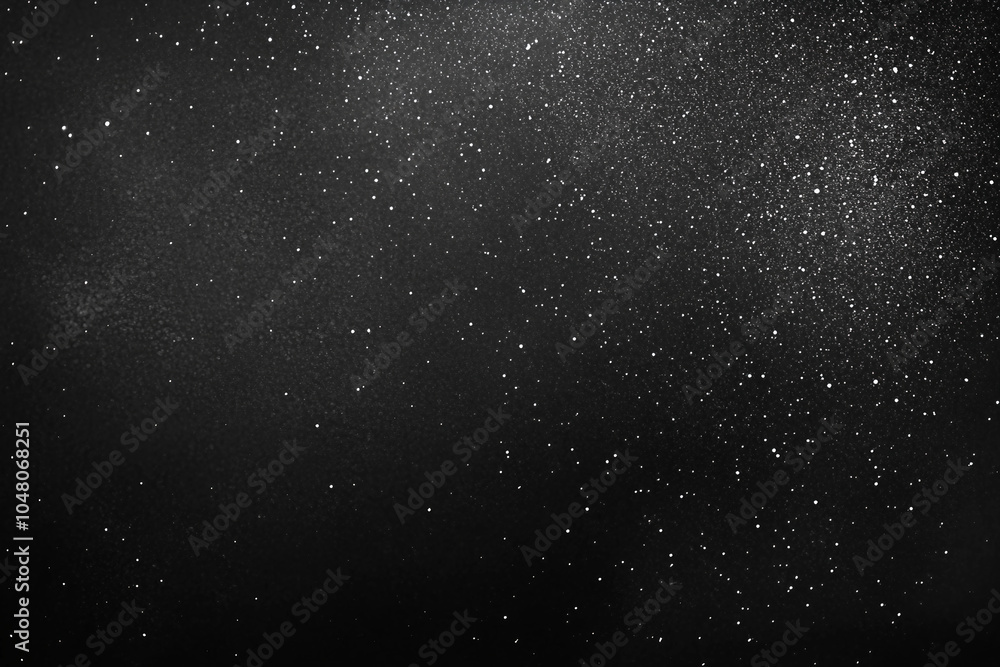Obraz premium High-Resolution Black Background Texture with White Speckles for Vintage Film Effect and Retro Overlay Designs 