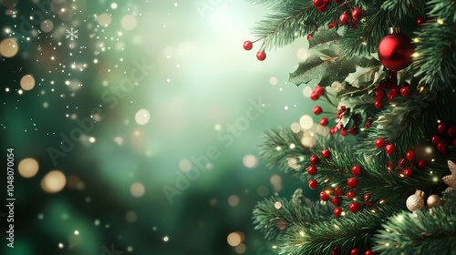christmas background with christmas tree decorations