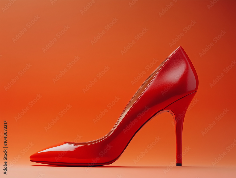 Red high heels with a stylish background Red high heels with a stylish background