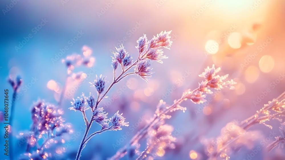 A high-resolution close-up of frost-covered grass in the early morning light A high-resolution close-up of frost-covered grass in the early morning light