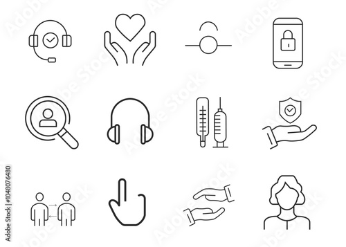 Charity Donate web icons in line style. Testimonial, support, communication, charity, donation, icon. Vector illustration