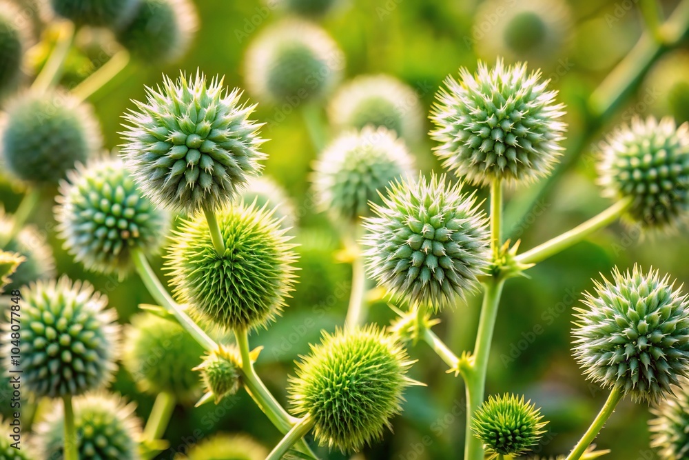 Thickets of echinocystis in garden blooming Thickets of echinocystis in garden blooming