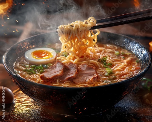 Savoring steaming ramen a closeup experience