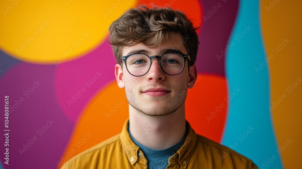 portrait of a man with different background lights portrait of a man with different background lights
