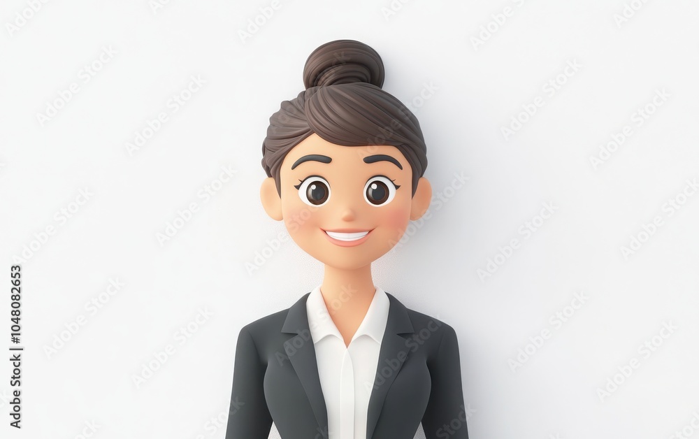 Create a minimalist businesswoman emoji wearing a blazer and smiling confidently, set on a clean white background to emphasize professionalism Create a minimalist businesswoman emoji wearing a blazer and smiling confidently, set on a clean white background to emphasize professionalism