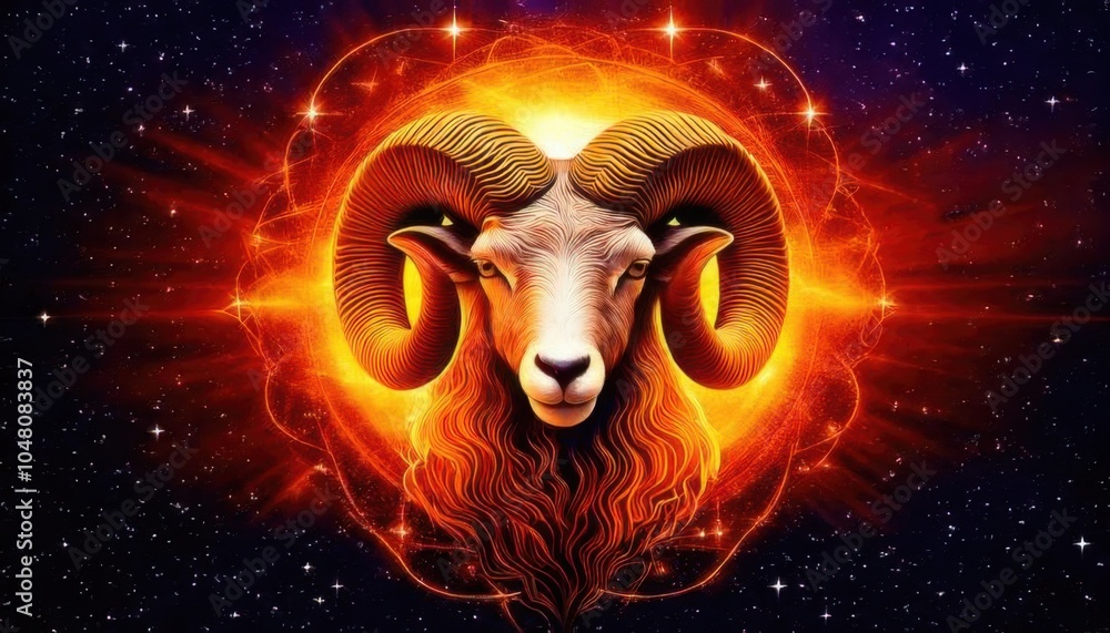 Fototapeta premium aries ram zodiac sign