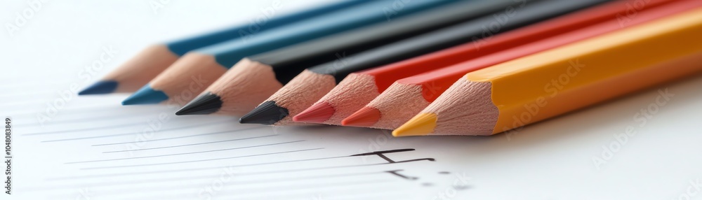 Obraz premium Colored pencils on white background.