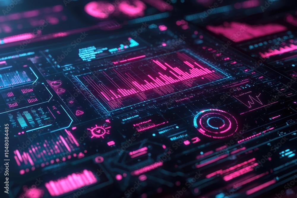 Futuristic data visualization in vibrant colors Futuristic data visualization in vibrant colors