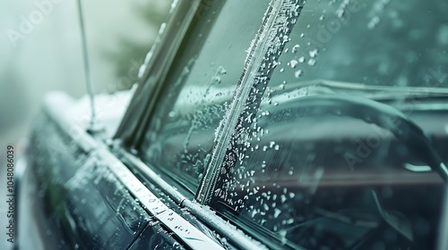 Close up of rear window defroster lines photo