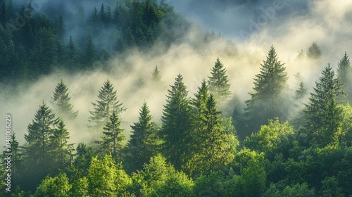 Misty Morning Forest